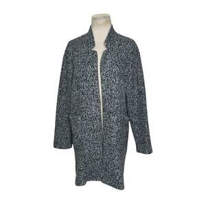 Forever 21 marbled black open front long sleeves coat size Small
